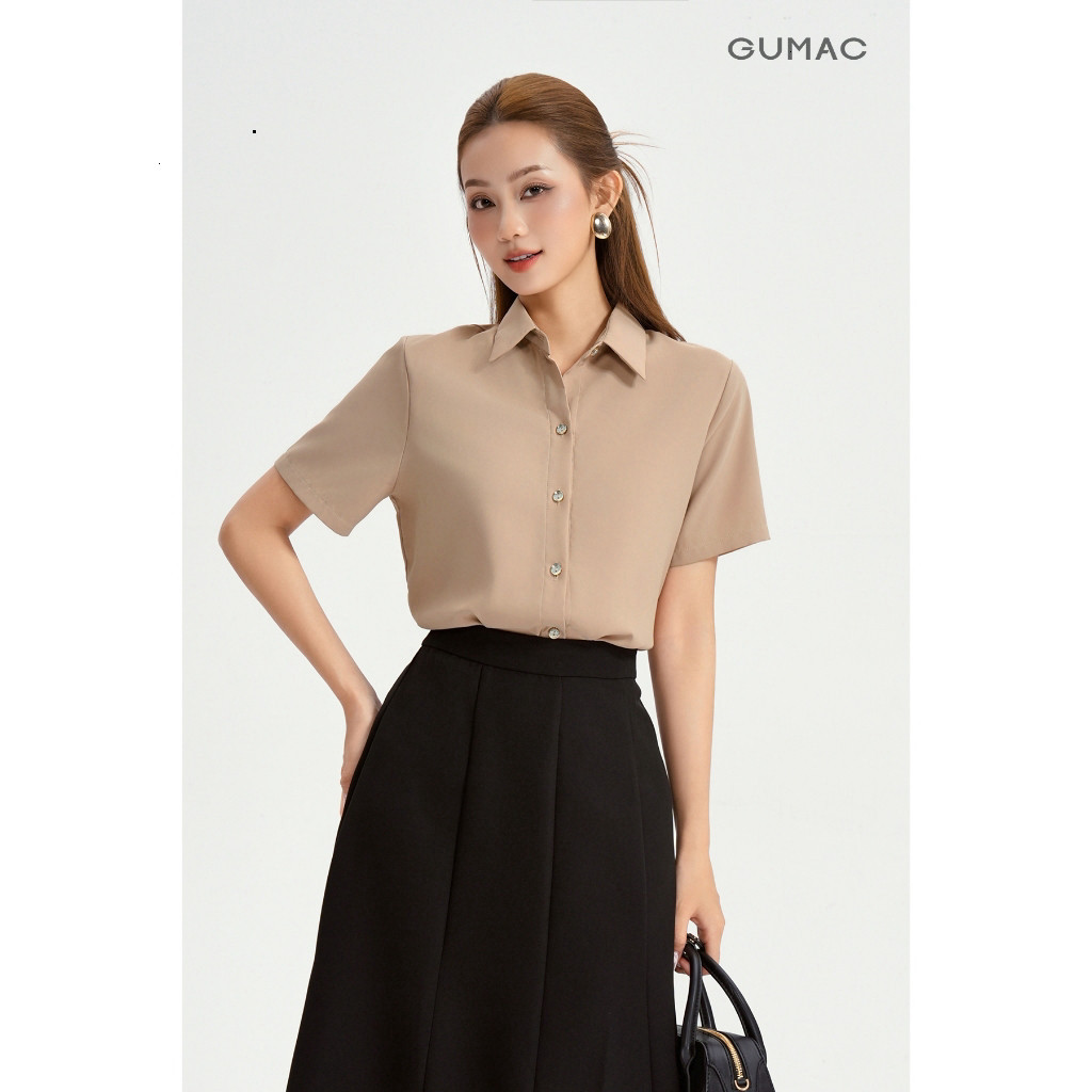 ( ODER SĂN SALE FREE )  [ GUMAC XÓT SIZE ] Áo Sơ Mi Nữ GUMAC Áo Kiểu Công Sở Trơn Basic Chất Cao Cấp