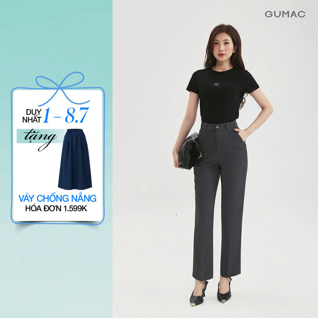( ODER SĂN SALE FREE )  [ GUMAC XÓT SIZE ] Quần Tây Nữ GUMAC Form Ống Đứng Lưng Thun Thoải Mái Thanh