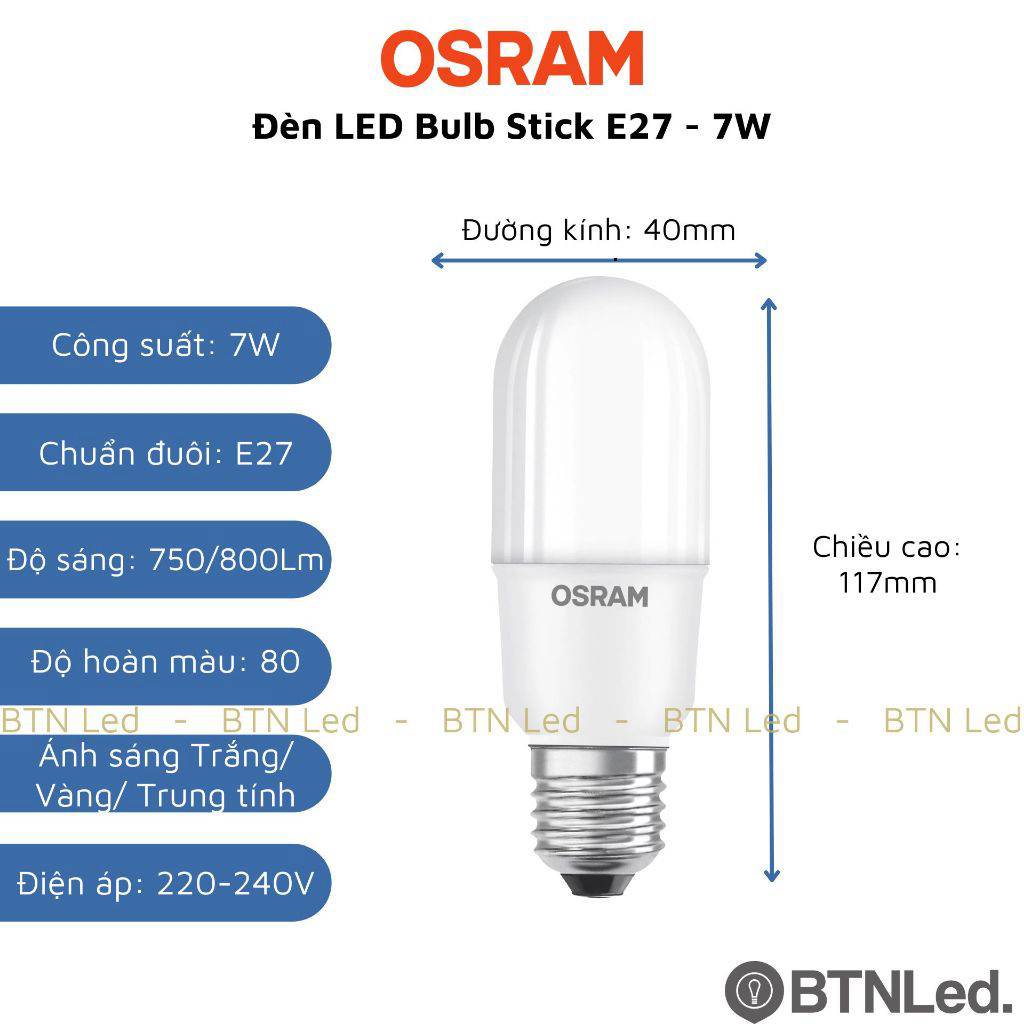 Bóng đèn LED Stick Bulb OSRAM E27 - 7W / 10W / 12W / 14W (2)