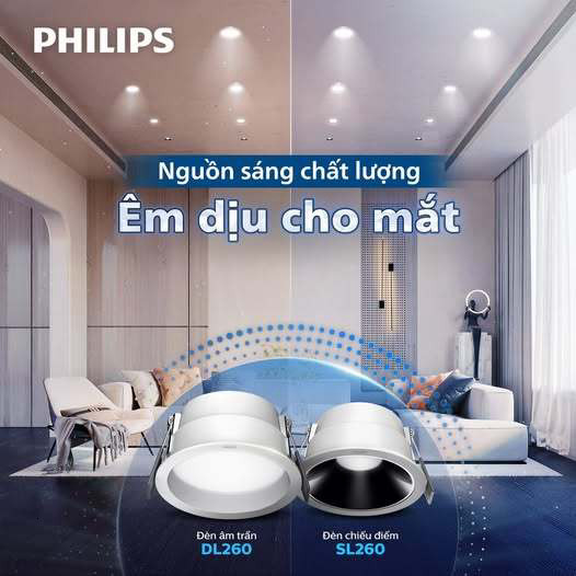 Bộ đèn LED Âm Trần Choá Sâu PHILIPS DL260 - 7W / 11W (2)