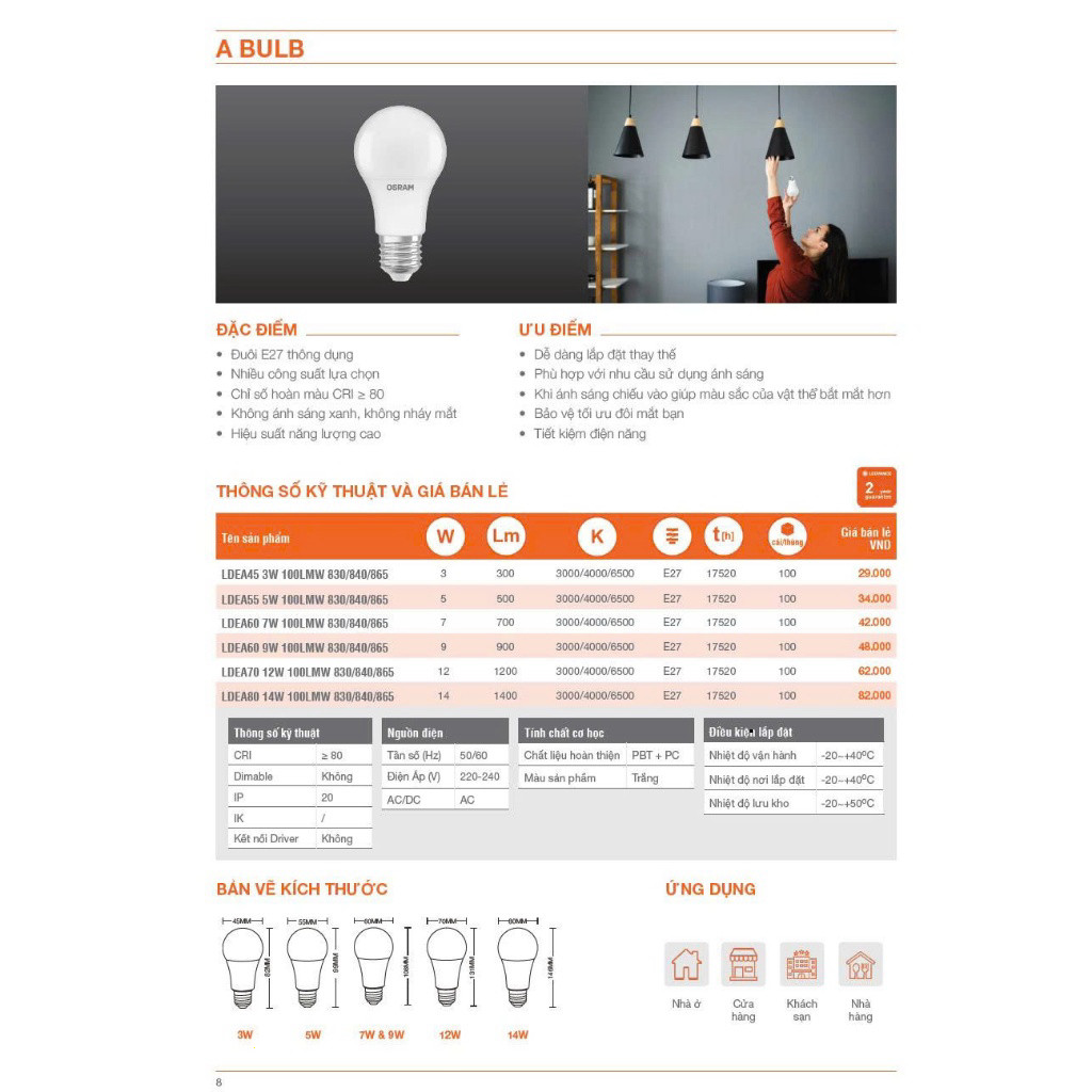 Bóng đèn LED Bulb E27 OSRAM - 5W / 7W / 9W / 12W / 14W (2)