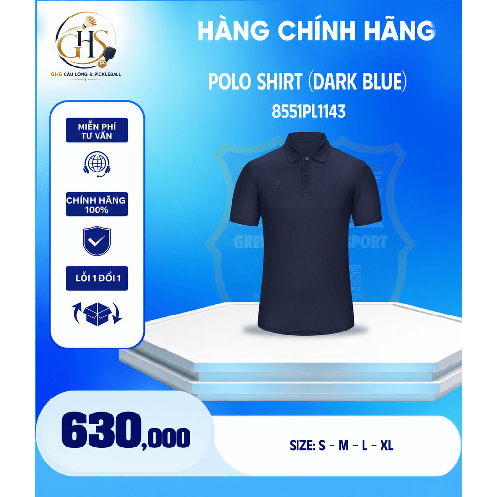 KELME - Áo Polo shirt dark blue - Áo Thun Polo Nam Cao Cấp, Lịch Sự, Dễ Phối Đồ
