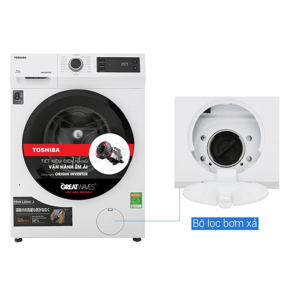 TW-BH95S2V(WK) | Máy giặt cửa trước Toshiba 8.5 kg TW-BH95S2V(WK)