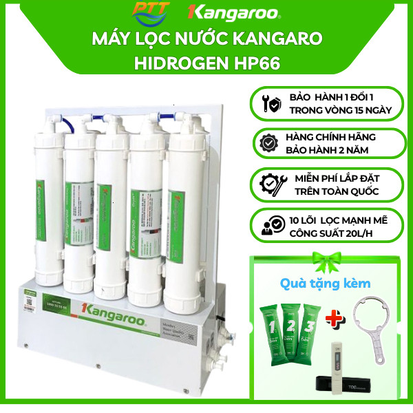 Máy lọc nước Kangaroo Hydrogen để gầm KGHP66 với 9 lõi lọc mạnh mẽ