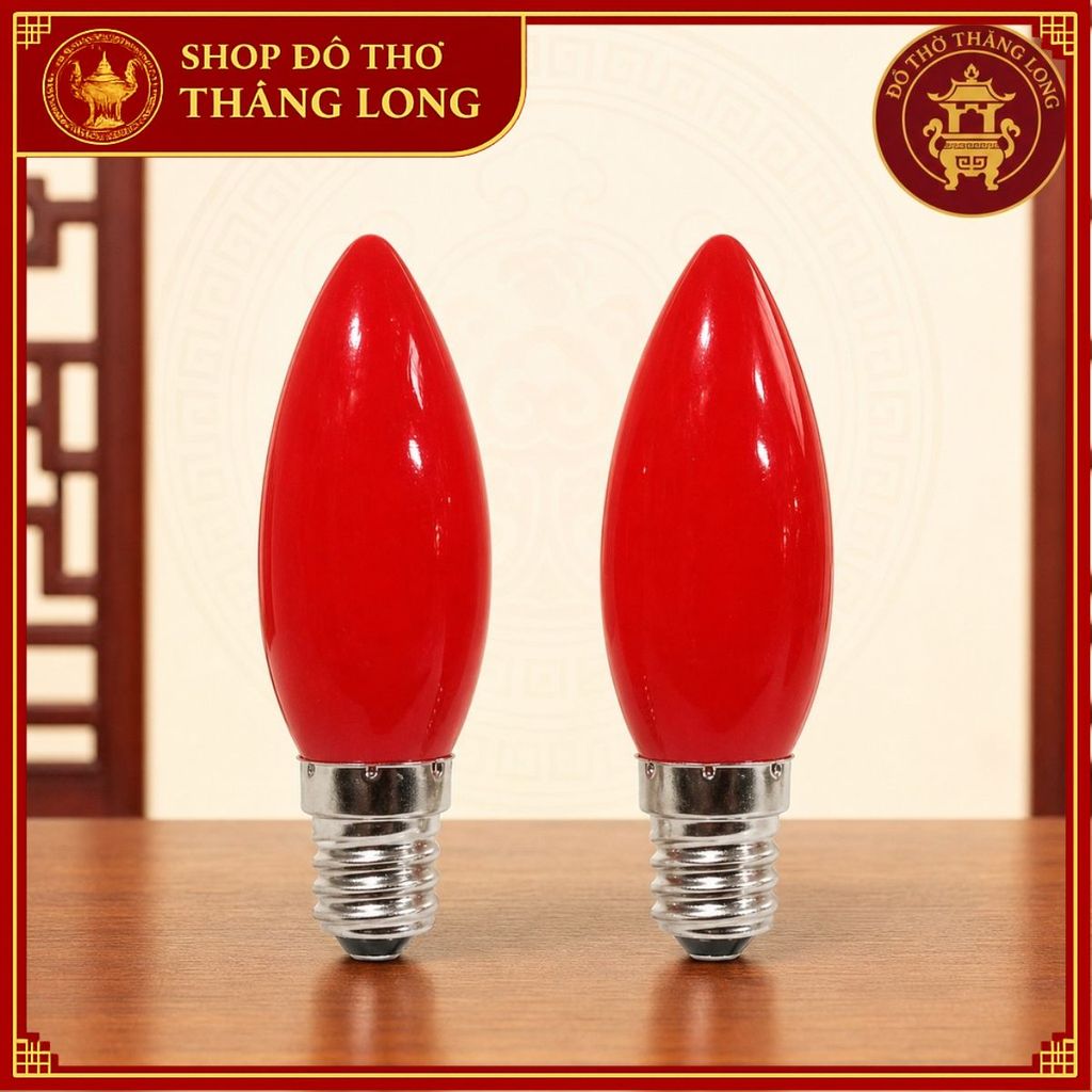 Set 6 Bóng Đèn LED Tròn Màu Đỏ E12 / E14 / E27 Đèn Thờ Cúng Tiết Kiệm Điện Cao Cấp