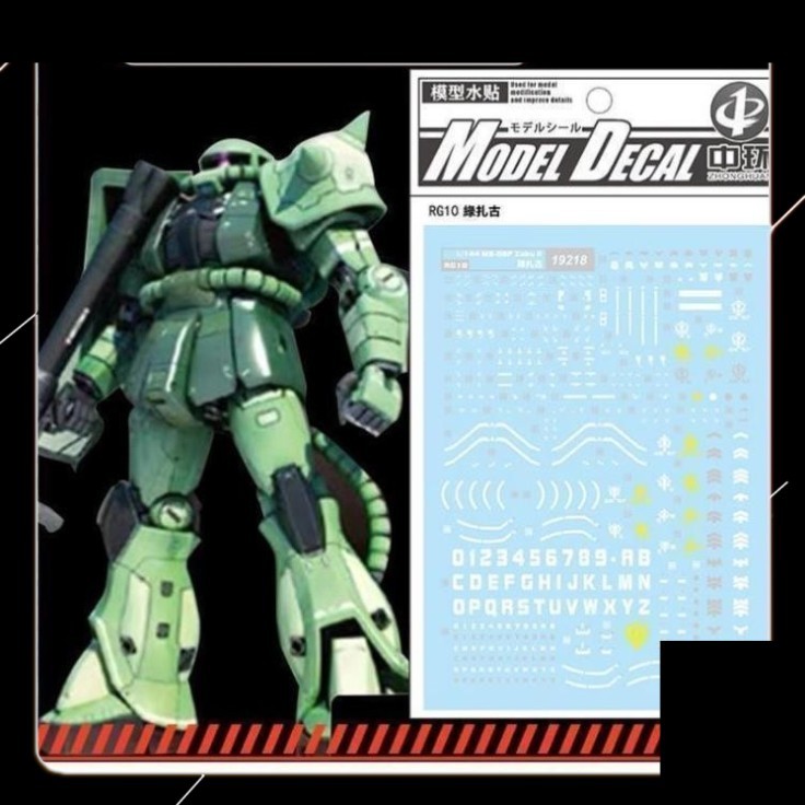 Decal nước cho mô hình RG 1/144 MS-06F - 19218