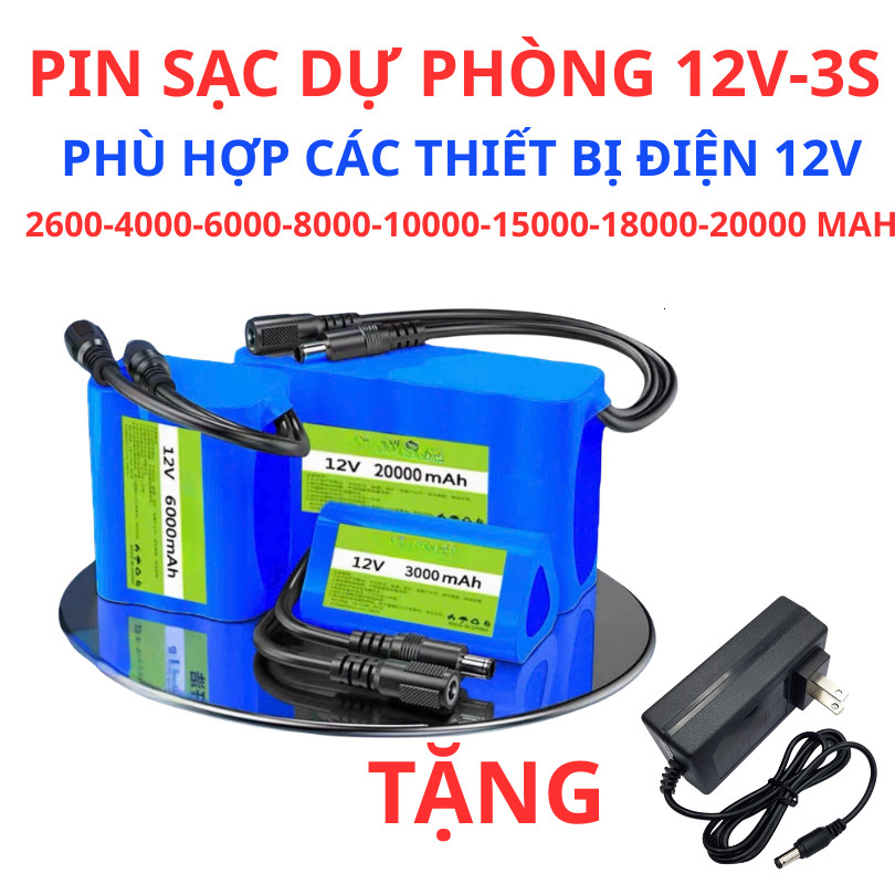 TẶNG SẠC+ Pin dự phòng cho thiết bị 12V đủ dung lượng