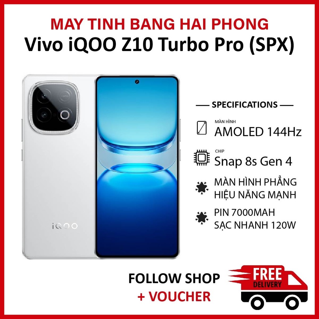 [Máy Cũ] Điện thoại Vivo iQOO Z10 Turbo Pro RAM 12/256GB chip Snapdragon 8s Gen 4 camera 50MP hỗ trợ sạc nhanh 120W