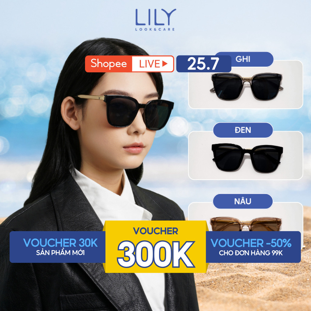 Kính đi biển thời trang nam nữ LILYEYEWEAR chống tia UV400 bảo vệ mắt màu sắc và kiểu dáng thời tran