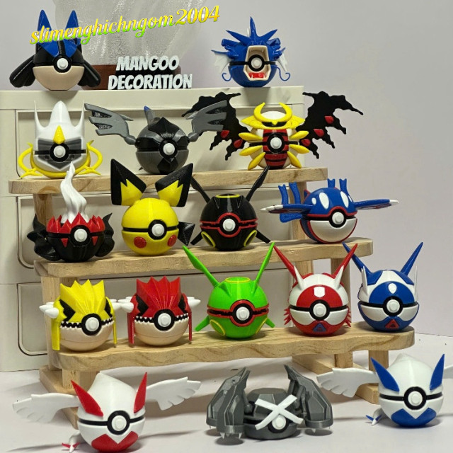 Pokemon - Mô hình Pokeball mini - Rayquaza - Kyogre - Groudon - Lugia - Latias - Latios - Lucario