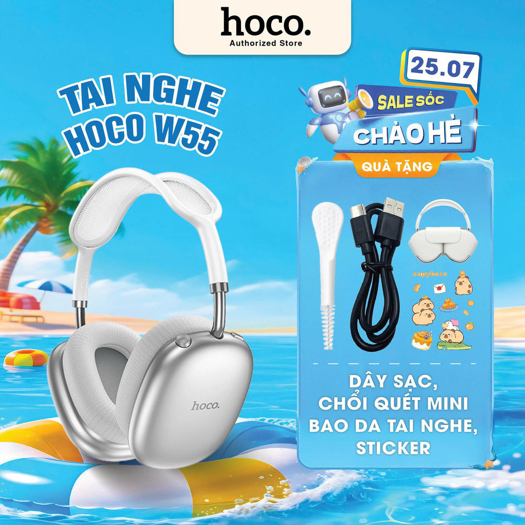 [Tặng bọc da] Tai nghe bluetooth HOCO W55 pin 90 tiếng siêu bền, bản base, plus chống ồn ANC | BigBuy360 - bigbuy360.vn