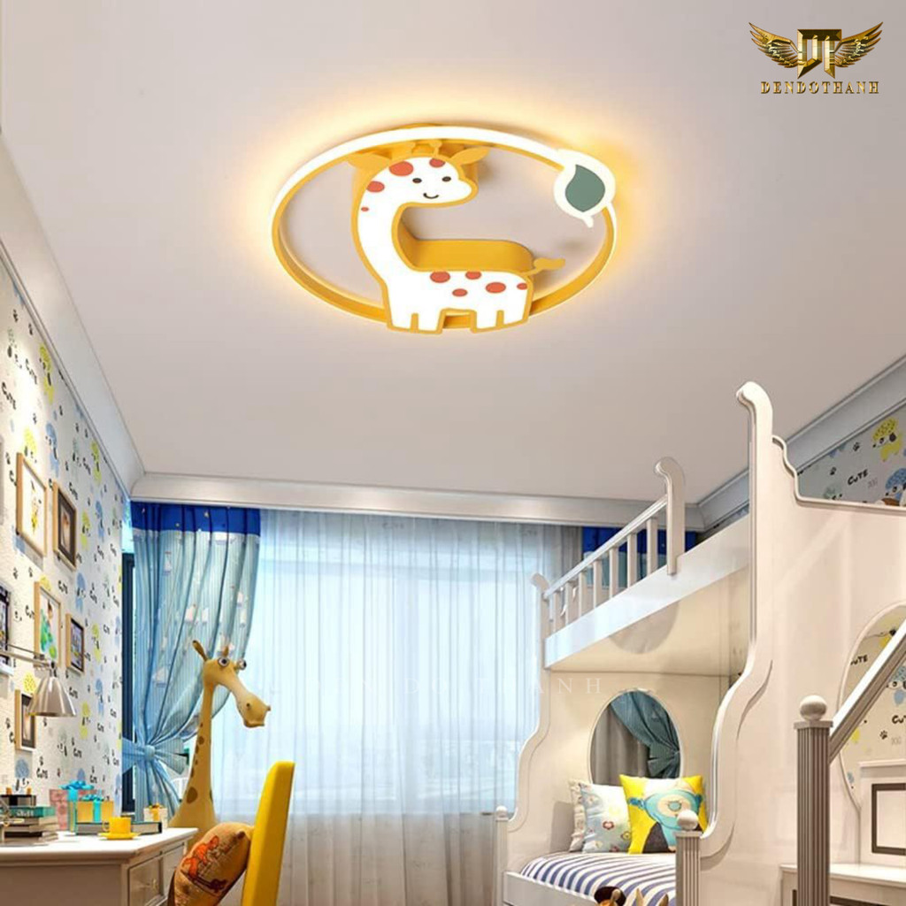 Đèn trần phòng ngủ cho bé hình con hươu cao cổ màu vàng MN101 - giúp bé cảm thấy vui vẻ, dễ chịu khi