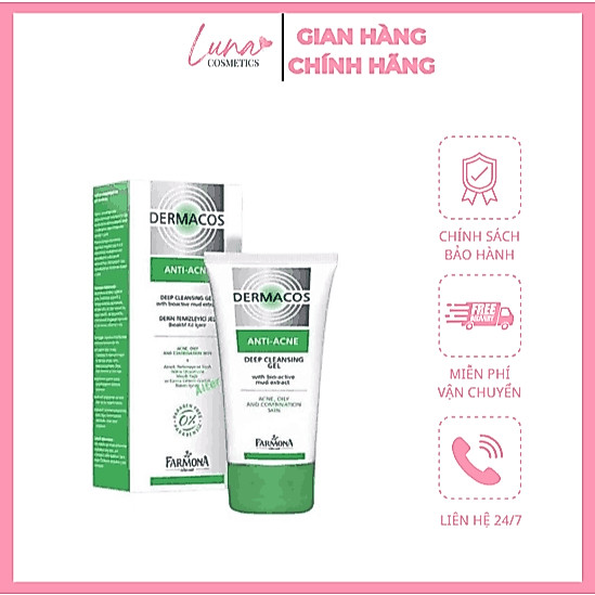 Sữa Rửa Mặt Dermacos Giảm Viêm Ngừa Mụn 150ML- SRM003
