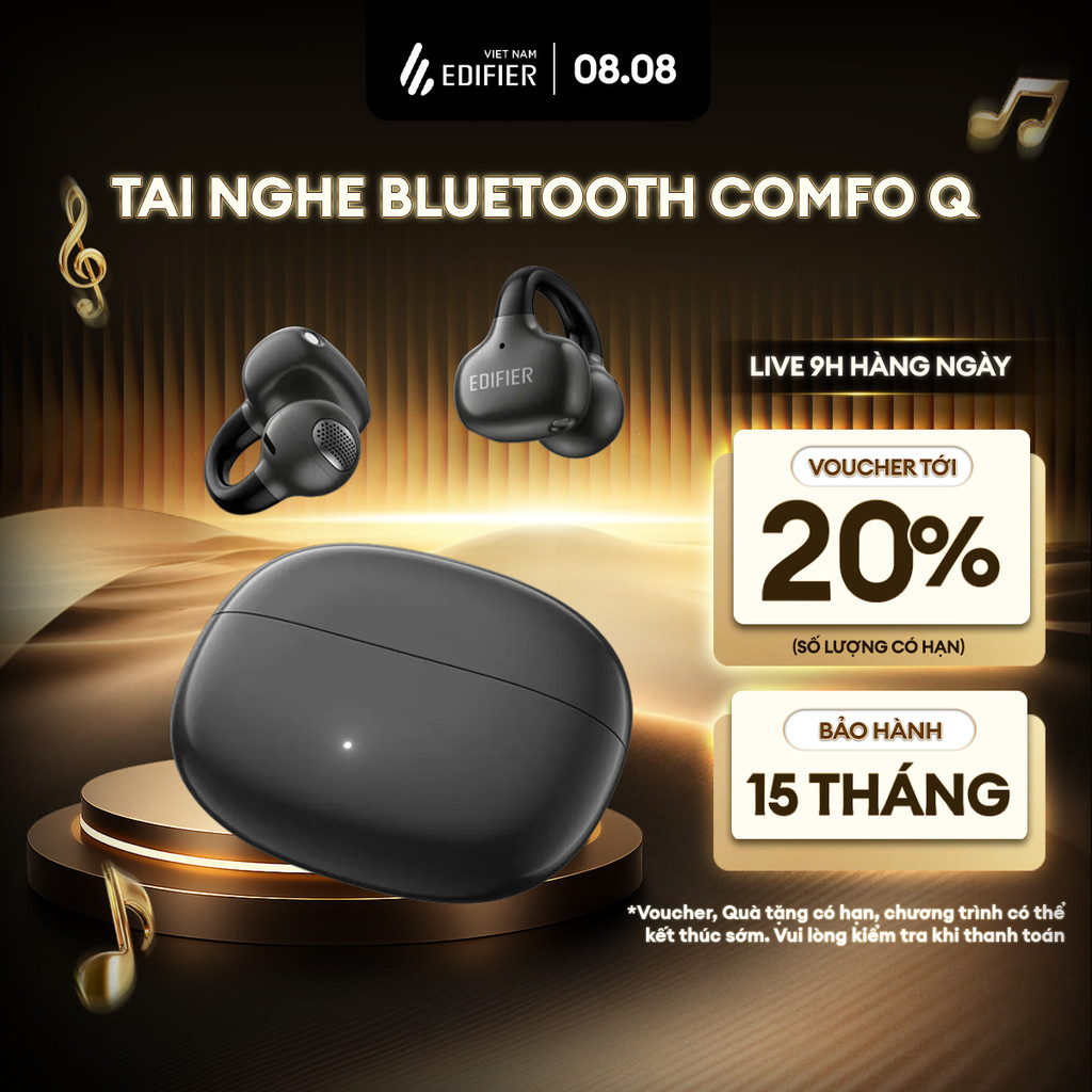 Tai Nghe Bluetooth Nhét Tai EDIFIER COMFO Q | Sử Dụng Đến 32H | Bluetooth 5.4 | Edifier ConneX App | Bảo Hành 15 Tháng