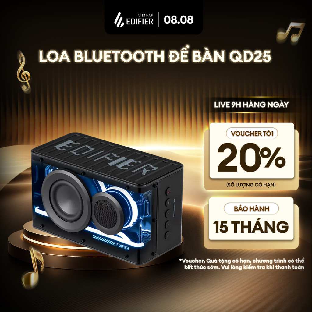 Loa Bluetooth Để Bàn EDIFIER QD35 | Công Suất 40W | Bluetooth 5.3 | Hi-Res Audio | Công Nghệ Sạc GaN | Bảo Hành 15 Tháng
