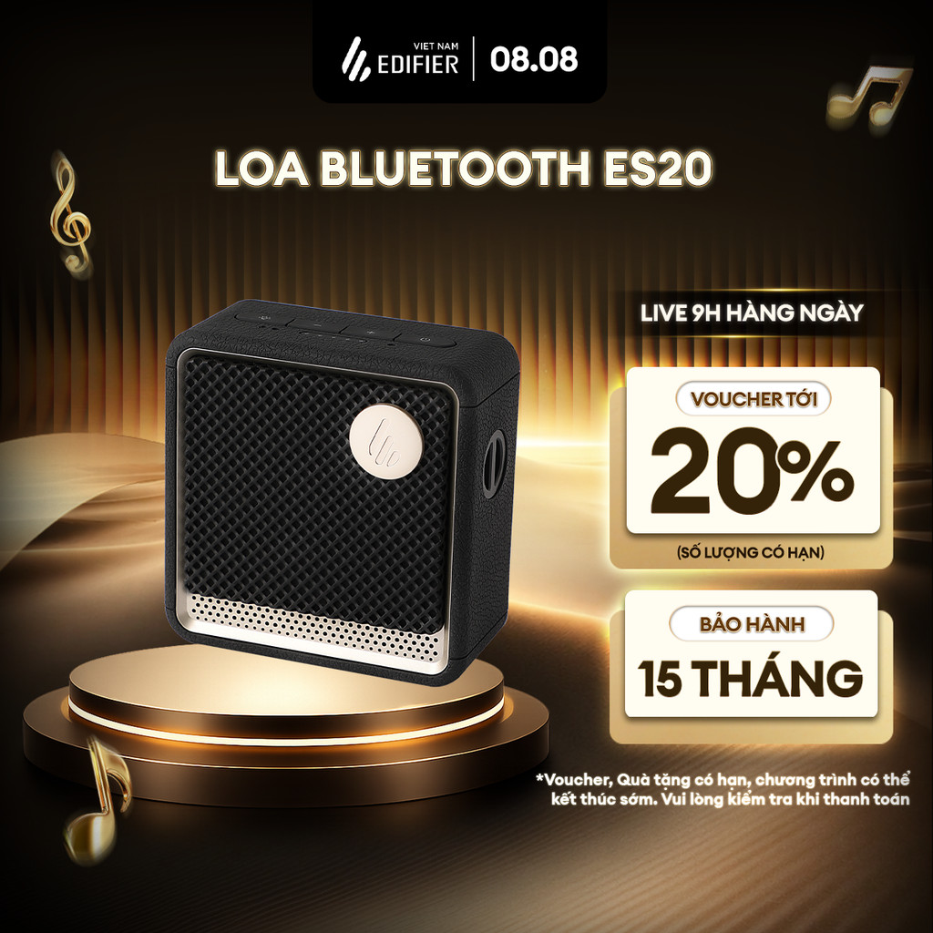 Loa Bluetooth Mini EDIFIER ES20 | Công Suất 6W | Thời lượng đến 12h | Kháng nước IP67 | Bảo Hành 15 Tháng