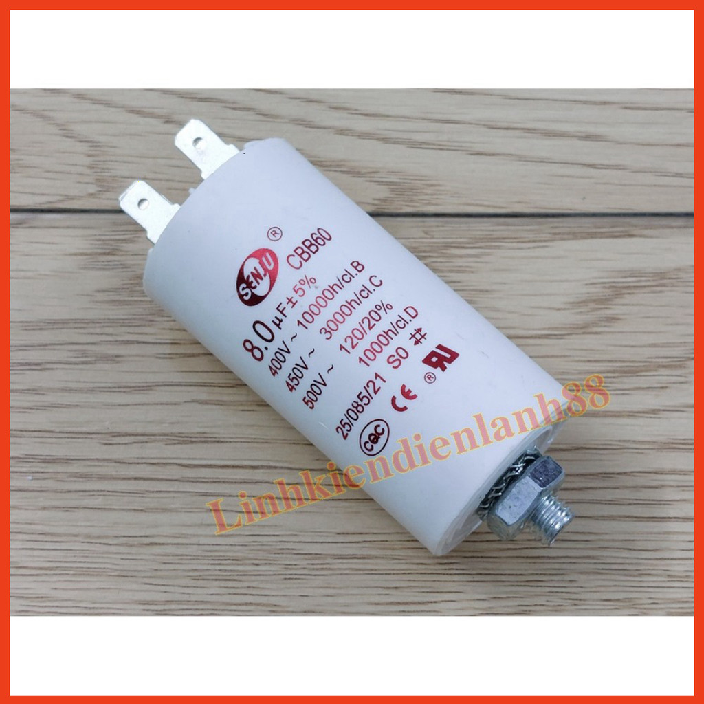 Sản phẩm Tụ máy sấy,máy giặt 8UF 450V mới 