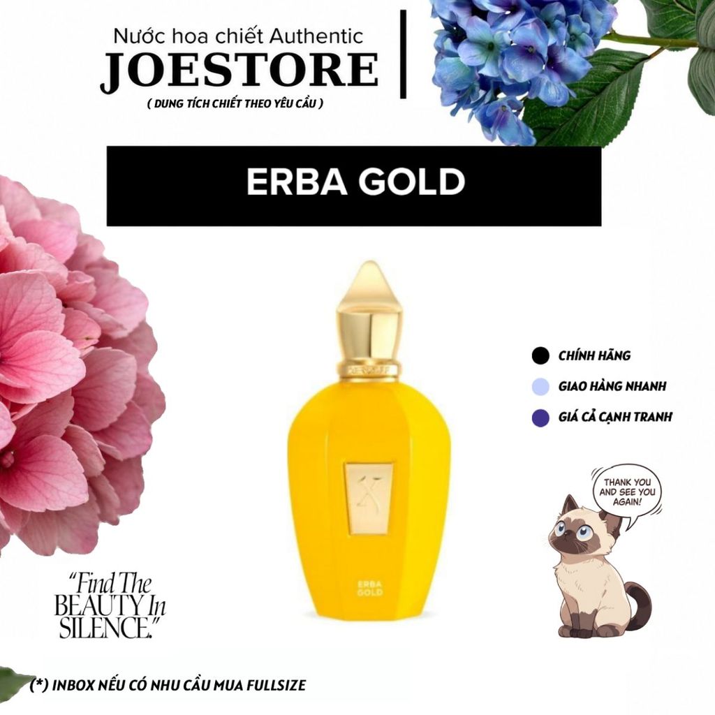 ✦𝐉𝐎 𝐏𝐄𝐑𝐅𝐔𝐌𝐄✦ Nước Hoa Unisex XJ Erba Gold – Hương Trái Cây Ngọt Sang Trọng Tươi Quyến Rũ – Chiết 2ml