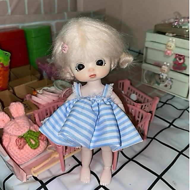 Váy sọc ngang nhiều màu cho doll 16-17cm