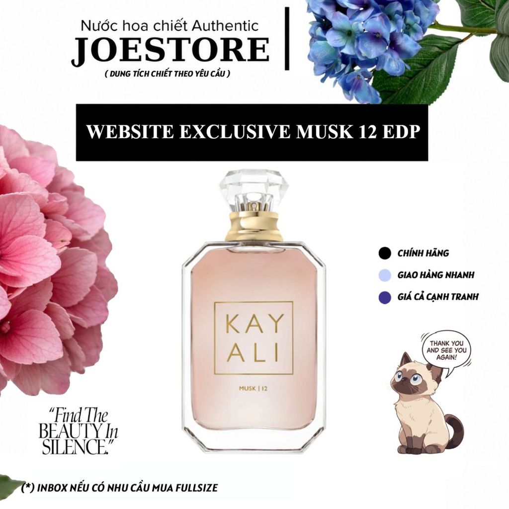 ✦𝐉𝐎 𝐏𝐄𝐑𝐅𝐔𝐌𝐄✦ Nước Hoa Kayali Website Exclusive Musk 12 EDP – Chiết 2ml 5ml 10ml