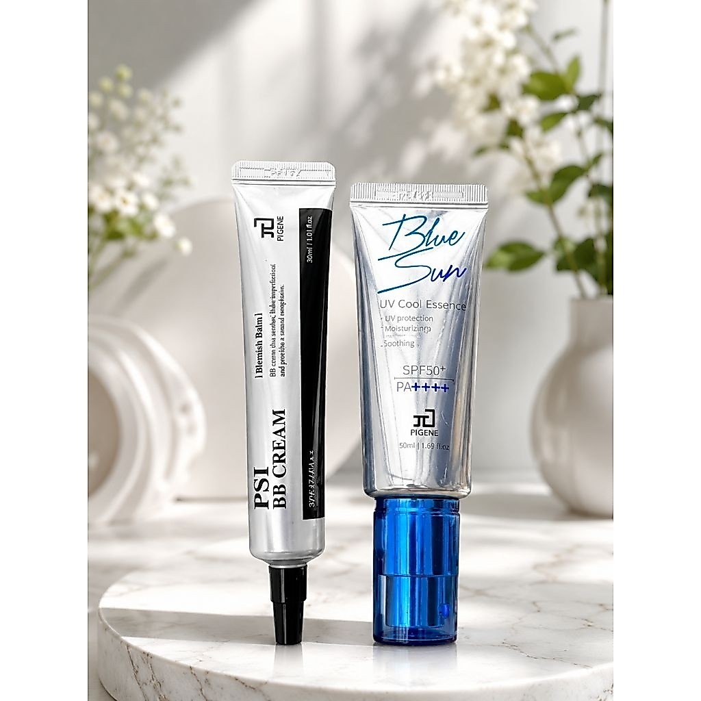 BB Cream PSI Pigene Hàn Quốc 30ml & Kem Chống Nắng Blue Sun SPF50+ PA++++ Chính Hãng | Che Khuyết Đi