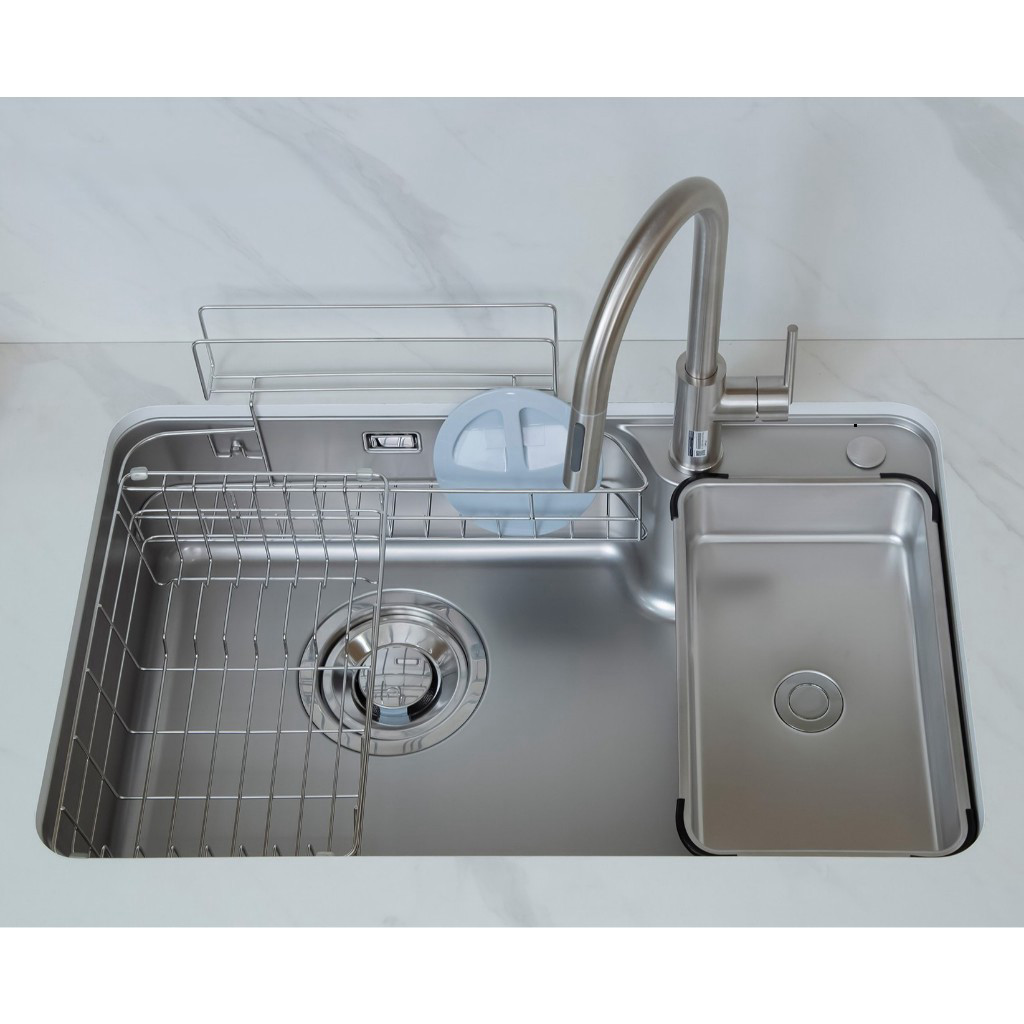 Chậu Rửa Bát Kluger KH8050SL Plus, 1 Hố Lớn, Chống Xước Vượt Trội, Thoát Nước Nhanh, BH 10 Năm