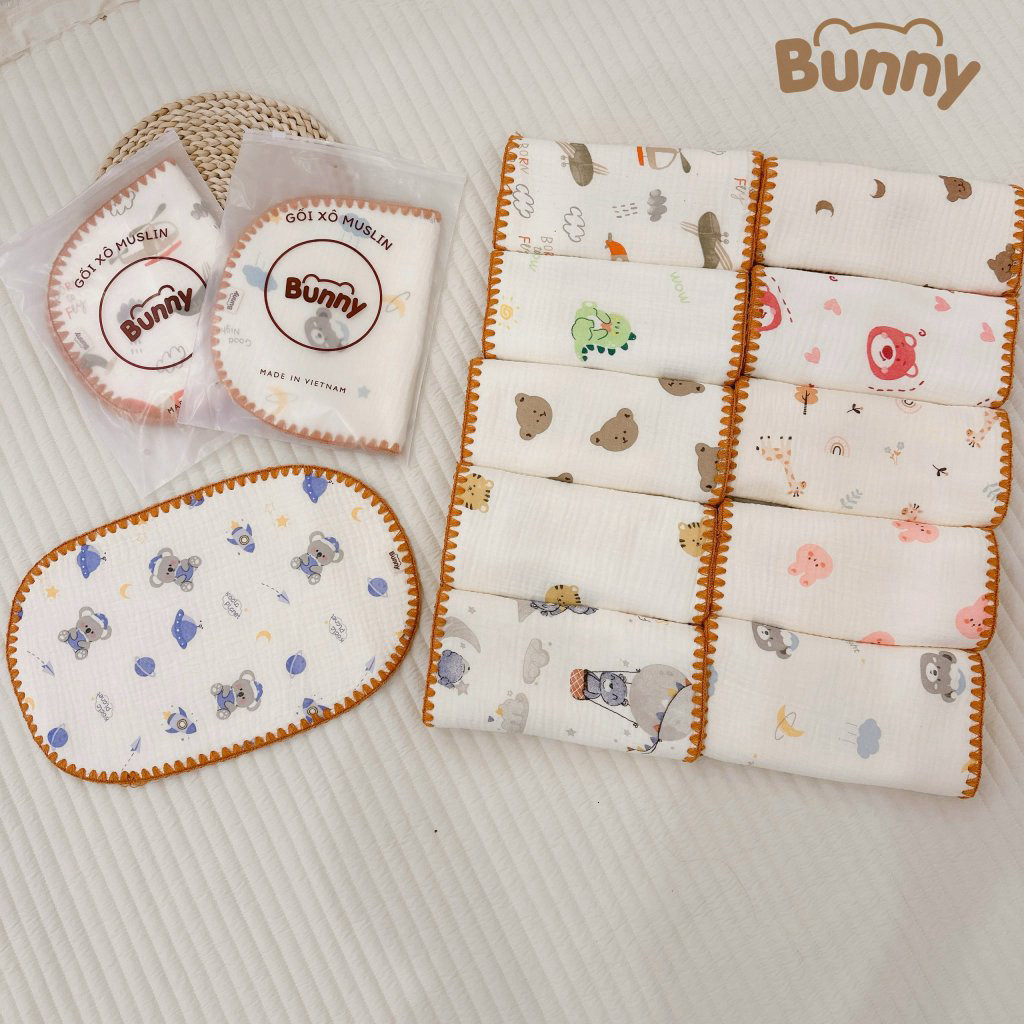 GỐI XÔ LÓT ĐẦU SƠ SINH nhà BUNNY baby kids 2