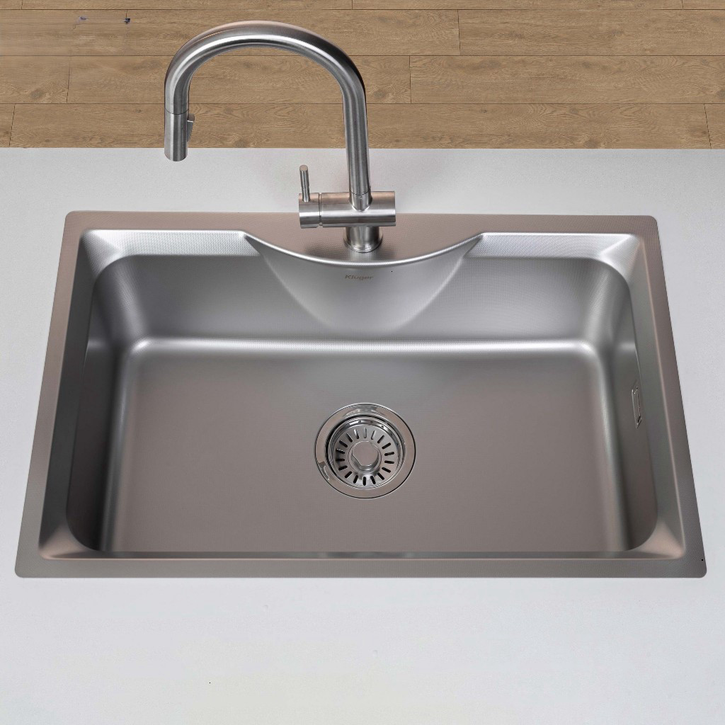 Chậu Rửa Rát 1 Hố Kluger KW8191FS-S79 - Bề Mặt LINEN Chống Xước - Bh 10 Năm