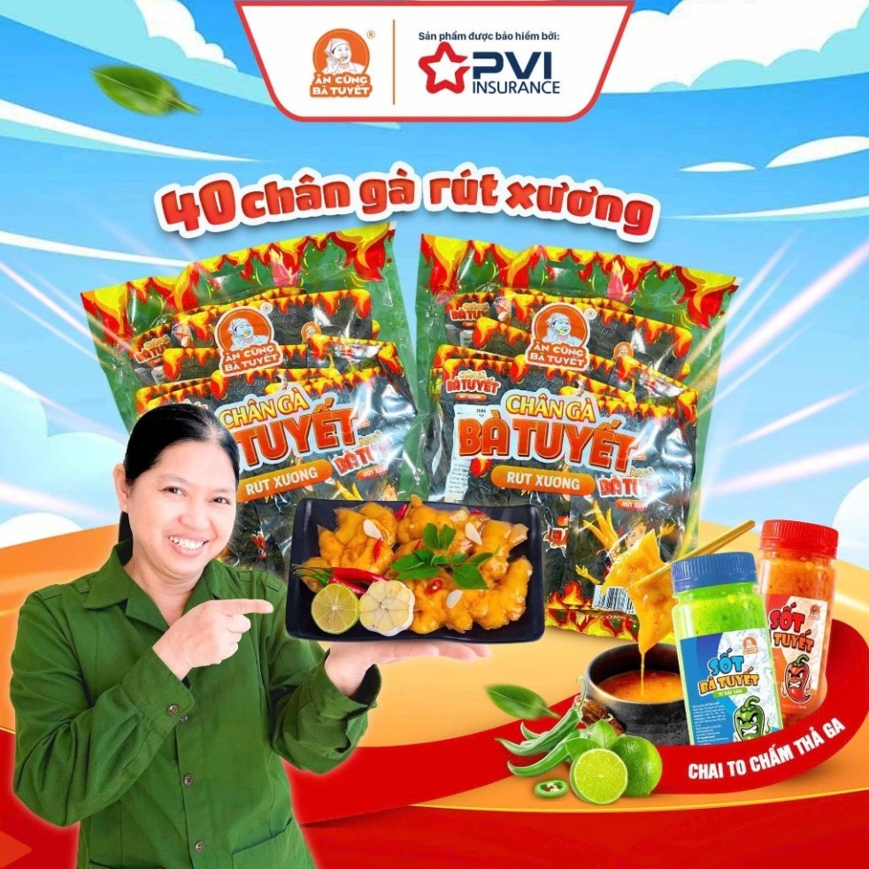 (Tặng 2 loại sốt) COMBO 40 CHÂN GÀ BÀ TUYẾT: 20 chân gà rút xương + 20 chân gà sả tắc + sốt tê cay50