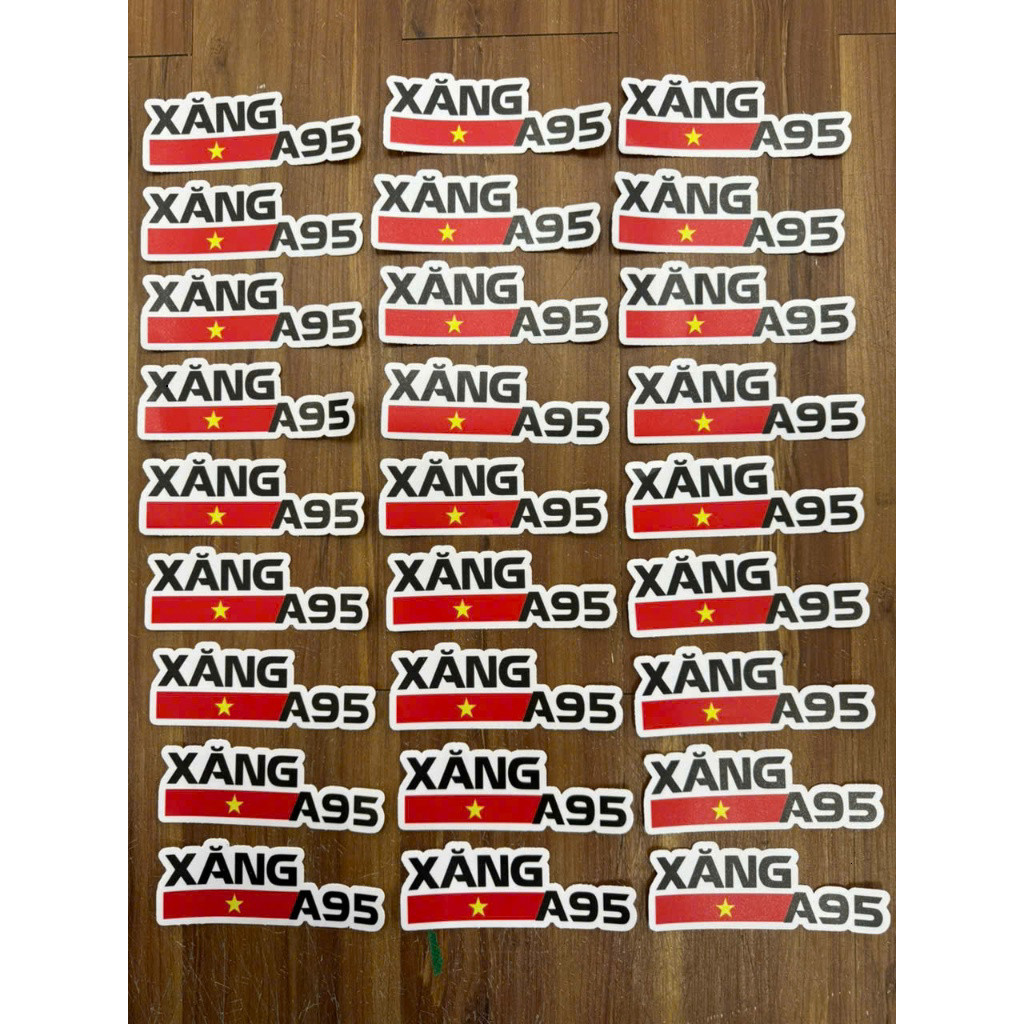 Tem decal dán XĂNG A95, cảnh báo khi đổ xăng dầu - MÃ 387