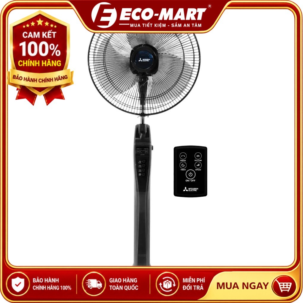 Quạt cây MITSUBISHI LV16-RB CY-GY 47W màu ghi dam