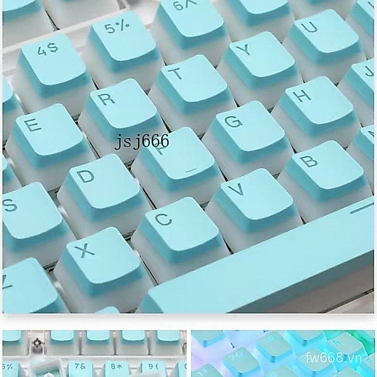 ((Chỉ Keycap, Không Phải Bàn Phím) Phổ Biến Pudding Keycap PBT Đôi Da Sữa Pudding Trong Suốt Keycap 