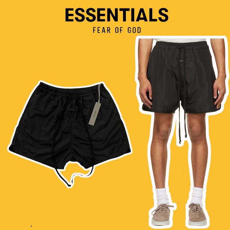 Quần short FEAR OF GOD Nylon Track Shorts Black Seventh Collection, quần short FOG PLV