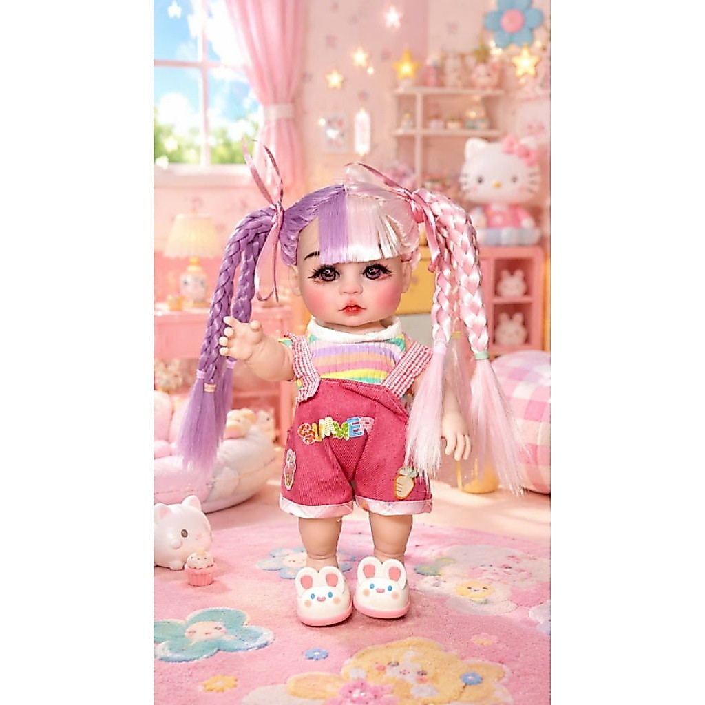 Doll gái 10inch nửa tím nửa hồng