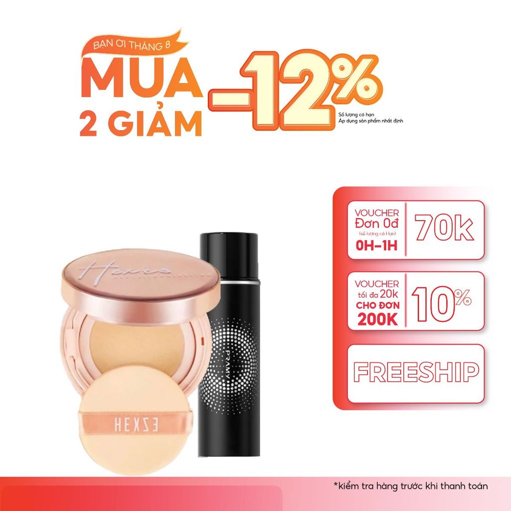 Combo Cushion Hexze – Lớp Nền Căng Mịn, Bền Màu Suốt Ngày 2025