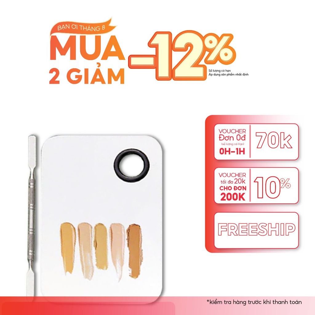 Khay Dụng Cụ Trộn Nền, khay mix kem nền Pha Son Bằng Thép Chống Gỉ Kèm Cây Trộn