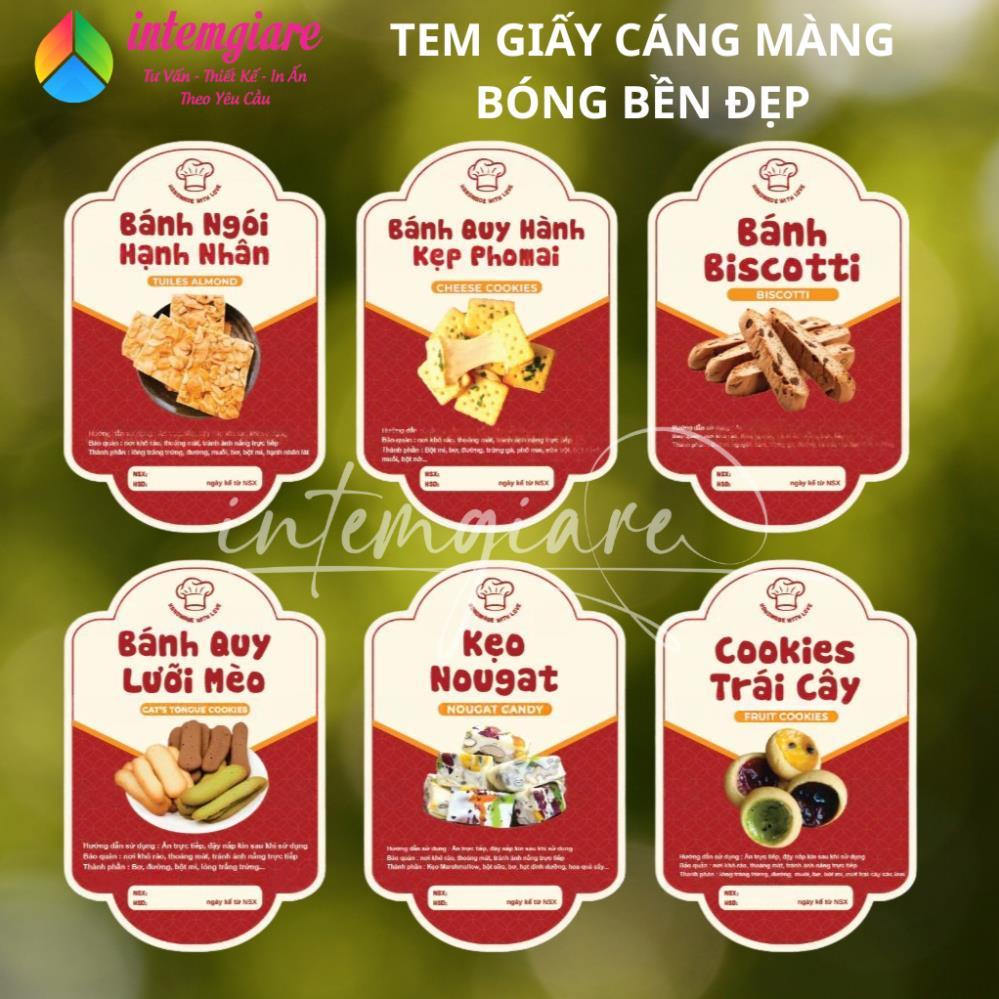 41 Tem dán bánh tết, tem tết, decal tết, tem bánh hạt tết, tem chúc mừng năm mới INTEMGIARE TEM GIẤY