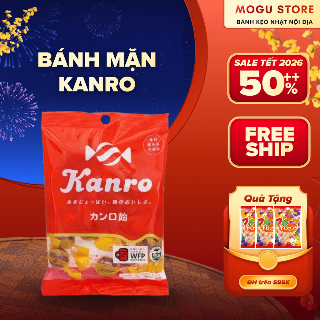 Kẹo Mặn Kanro hương Mitarashi dango vị bánh gạo nếp phủ sốt đậu nành Ngọt thơm Nội Địa Nhật