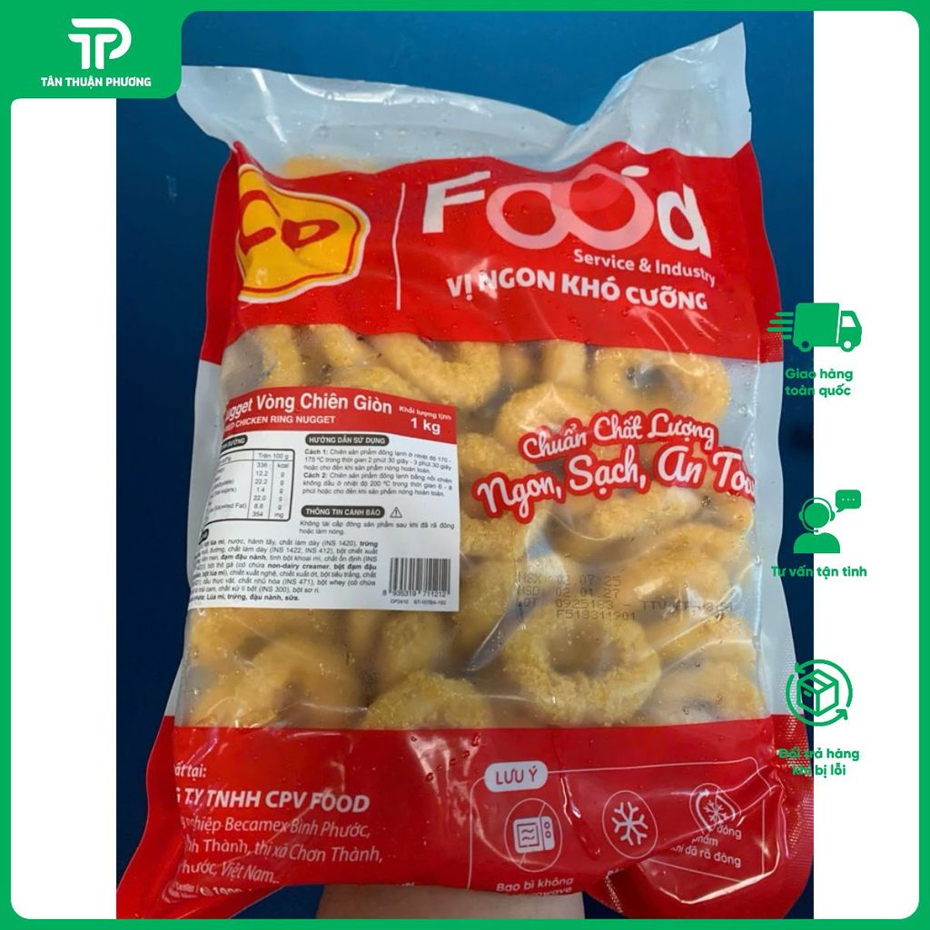 Nugget Vòng CP 1kg Gà Nugget Hình Vòng Chiên Giòn Ăn Vặt