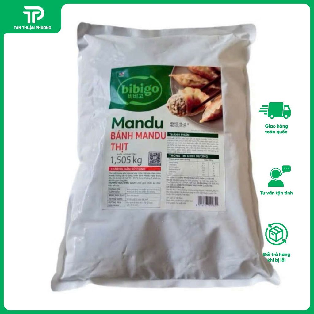 Bánh Mandu Bibigo CJ Nhân Thịt 1.5kg Hàn Quốc Bánh Xếp Mandu Chiên Hấp