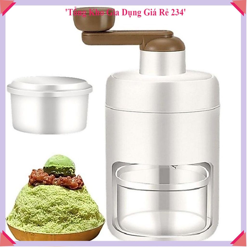 MÁY XAY ĐÁ TUYẾT MINI, Dụng Cụ Bào Đá Bằng Tay Dụng Cụ Nghiền Đá Làm Sinh Tố Kem Bingsu Đá Bào Tiện 