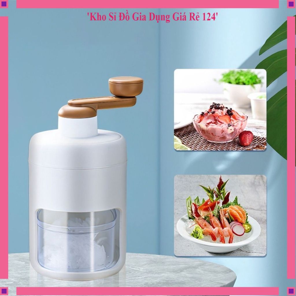 MÁY XAY ĐÁ TUYẾT MINI, Dụng Cụ Bào Đá Bằng Tay Dụng Cụ Nghiền Đá Làm Sinh Tố Kem Bingsu Đá Bào Tiện 