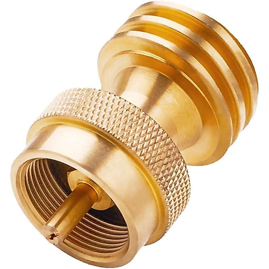 Bộ chuyển đổi bể chứa Propane bằng đồng thau Uenede Universal 1Pound / 16.4oz Bình nhỏ sang ống QCC1