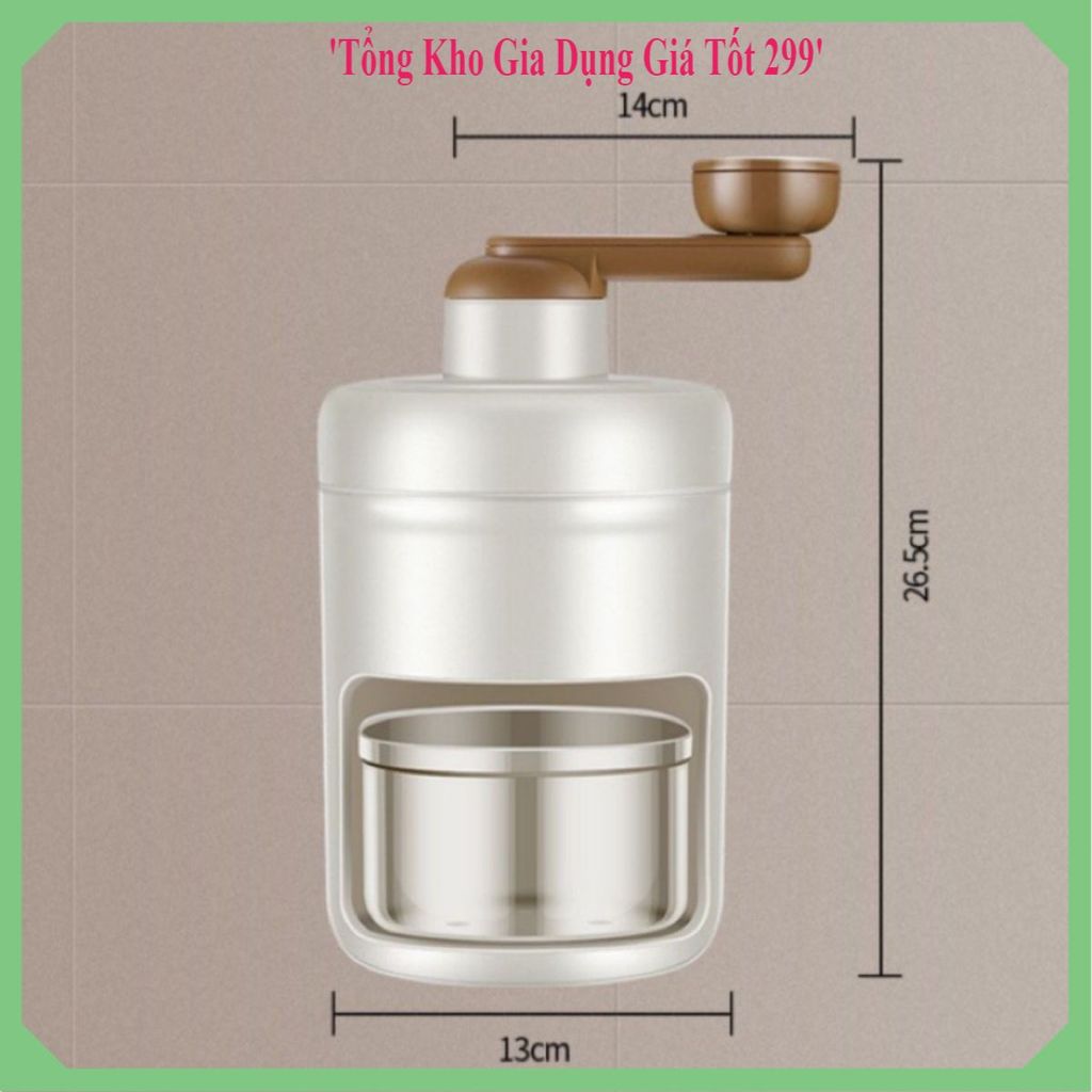 MÁY BÀO ĐÁ TUYẾT MINI, Dụng Cụ Xay Đá Bằng Tay Làm Kem Bingsu Sinh Tố Đồ Uống Giải Khát Tiện Dụng