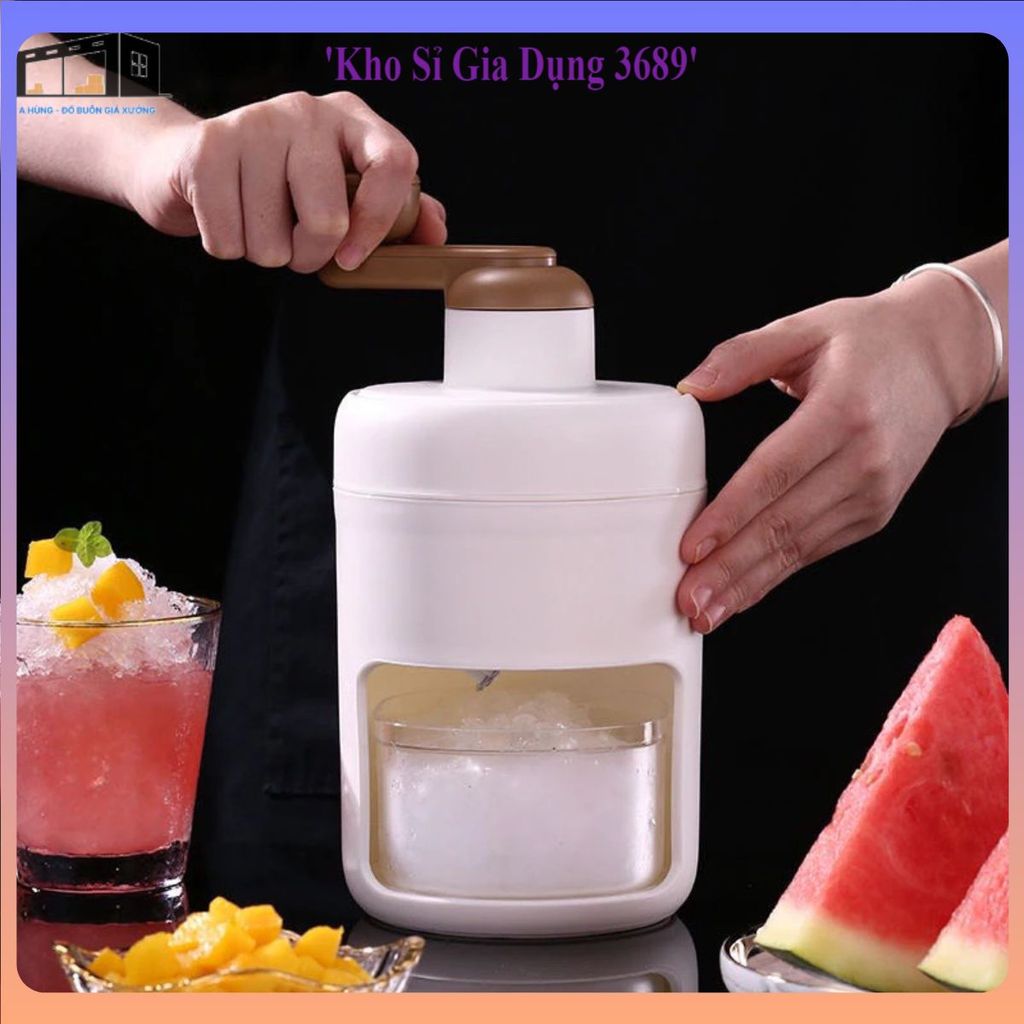 MÁY BÀO ĐÁ TUYẾT MINI, Dụng Cụ Xay Đá Bằng Tay Làm Kem Bingsu Sinh Tố Đồ Uống Giải Khát Tiện Dụng