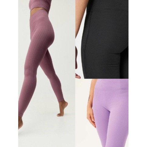 Quần tập legging cạp cao vải gân. Quần tập thể thao, gym, yoga co dãn đa chiều ôm form tôn dáng hãng
