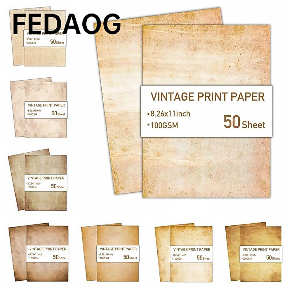 FEDAOG 50 Cái Giấy Chữ, Giấy Viết A4 Vintage Kích Thước A4, Chất Liệu Giấy Phong Cách Retro Hai Mặt 