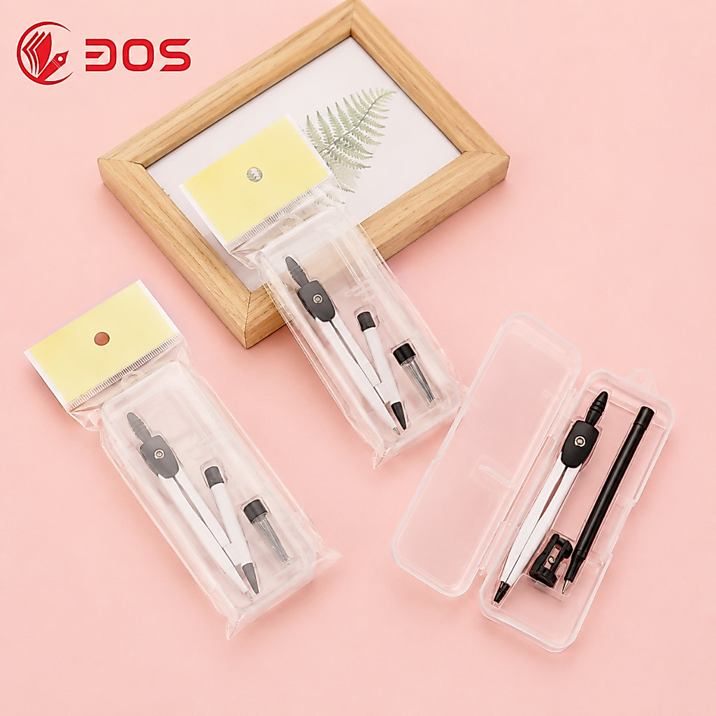 Hộp 12 Bộ Compa Kẹp Bút Chì Học Sinh 3110
