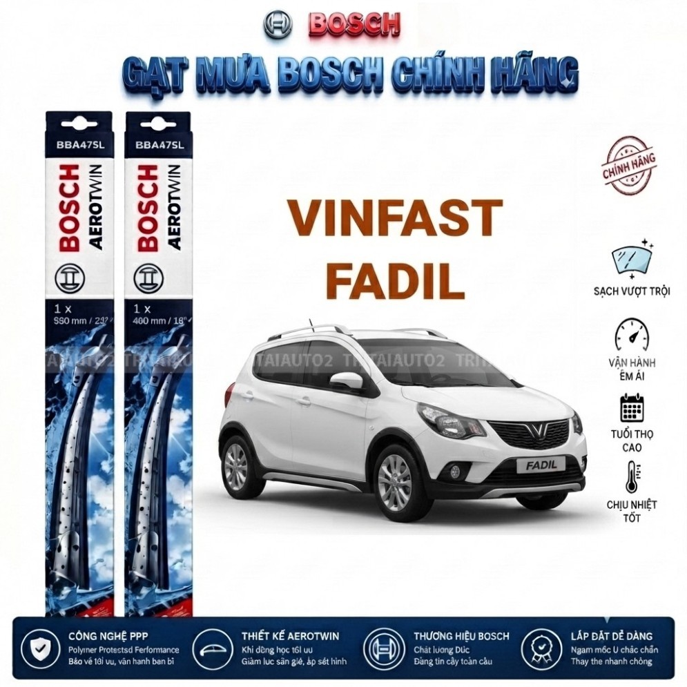 Bộ gạt mưa Vinfast Fadil đời 2019 - 2021 | Bosch cao cấp chính hãng kích thước 24"-14"