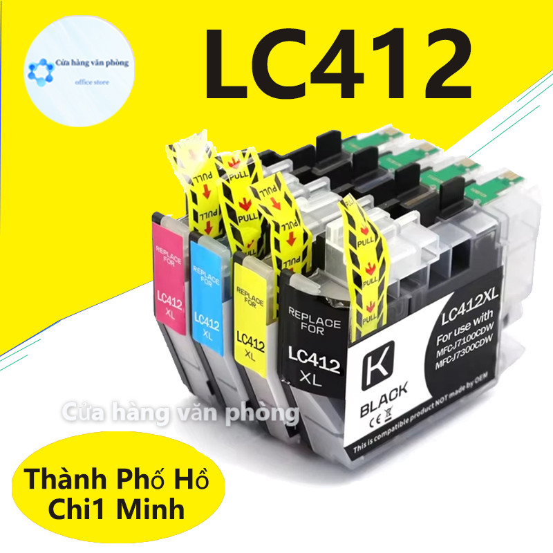 Hộp mực Brother lc412 LC 412 412XL Brother  MFC J7100CDW J5340DW J5345DW J5740DW J6540DW J6940DW